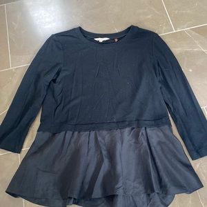 Rebecca Taylor, black cotton and silk top